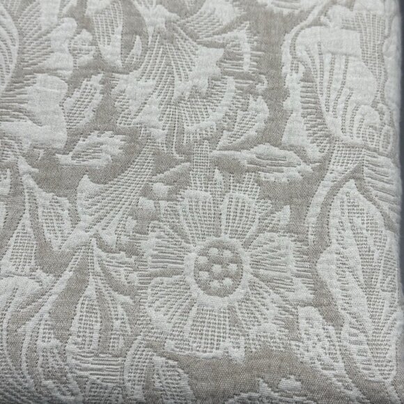 Morris & Co Luxury Taupe POPPY Shower Curtain Textured Floral Botanical Cotton - Picture 5 of 10